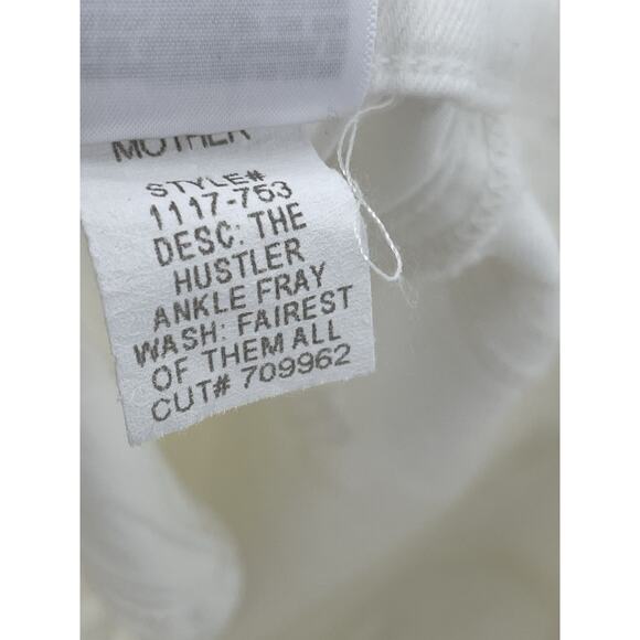 Mother Jeans The Hustler Ankle Fray Fairest Of Them All White Size 28 - Picture 11 of 13